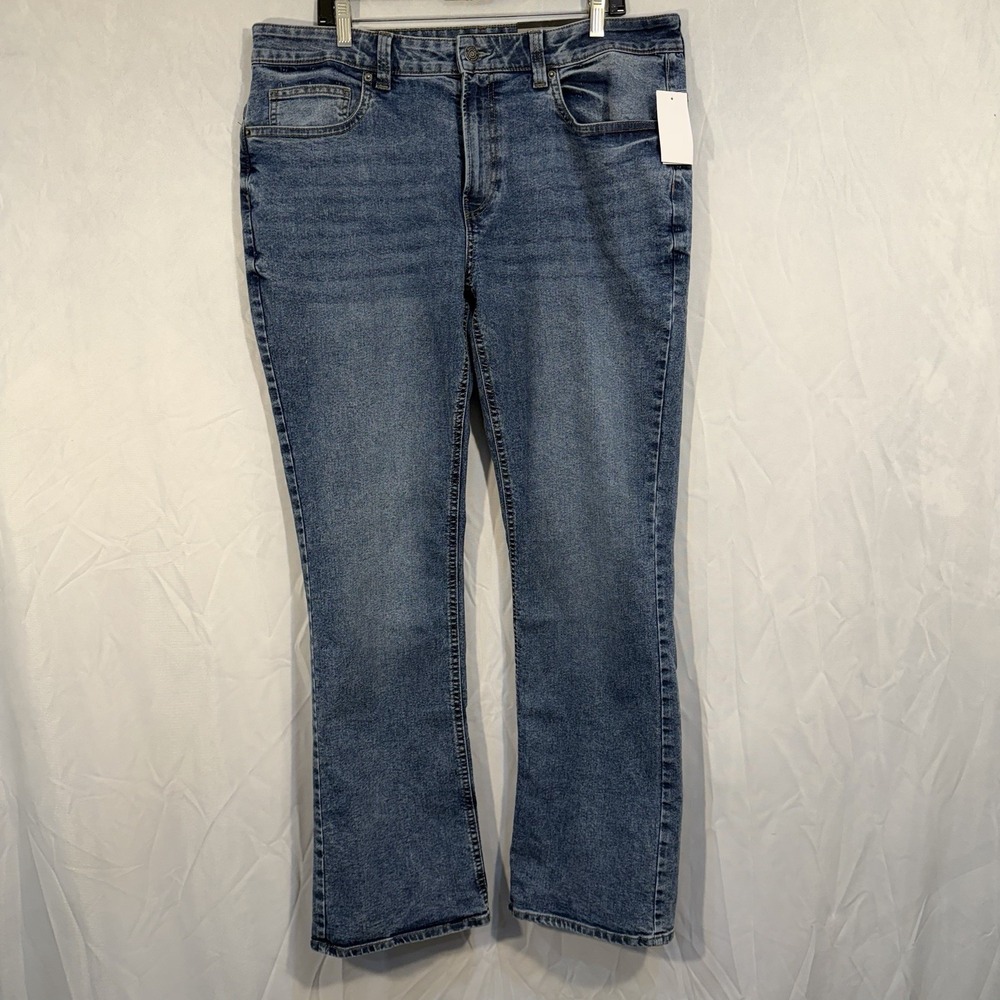 Buffalo David Bitton Mens 36x32 Slim Boot King Medium Wash Jeans Stretch Country
